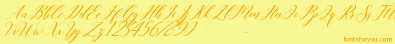 last night Font – Orange Fonts on Yellow Background