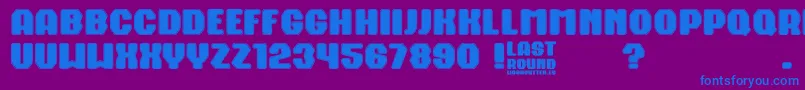 Last Round Font – Blue Fonts on Purple Background