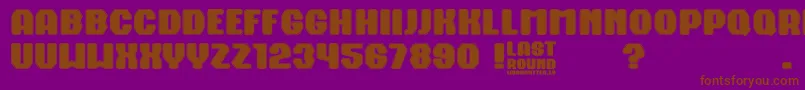 Last Round Font – Brown Fonts on Purple Background