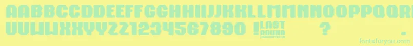 Last Round-Schriftart – Grüne Schriften auf gelbem Hintergrund
