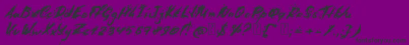 Last Words from Earth-Schriftart – Schwarze Schriften auf violettem Hintergrund