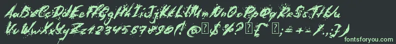 Last Words from Earth Font – Green Fonts on Black Background