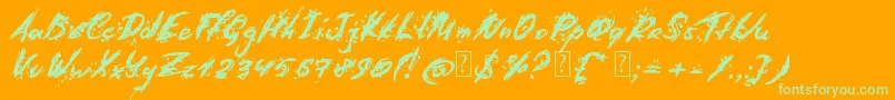 Last Words from Earth Font – Green Fonts on Orange Background