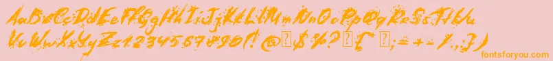 Last Words from Earth Font – Orange Fonts on Pink Background