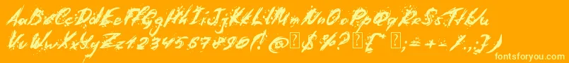 Last Words from Earth Font – Yellow Fonts on Orange Background