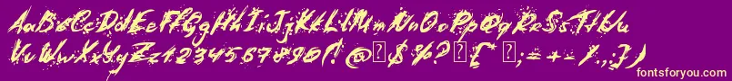 Last Words from Earth Font – Yellow Fonts on Purple Background