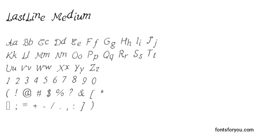 Schriftart LastLine Medium – Alphabet, Zahlen, spezielle Symbole