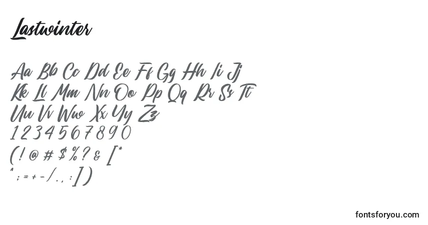 Schriftart Lastwinter – Alphabet, Zahlen, spezielle Symbole