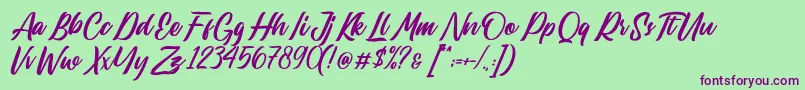 Lastwinter Font – Purple Fonts on Green Background