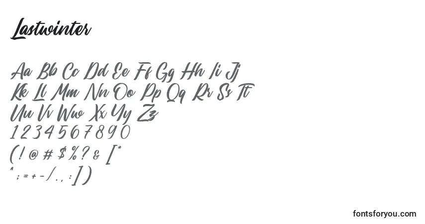 Schriftart Lastwinter (132286) – Alphabet, Zahlen, spezielle Symbole