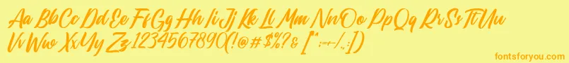 Lastwinter Font – Orange Fonts on Yellow Background