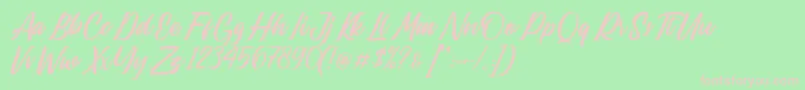 Lastwinter-fontti – vaaleanpunaiset fontit vihreällä taustalla