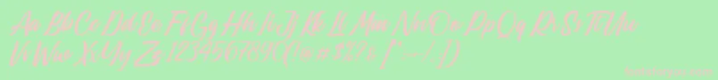 Lastwinter Font – Pink Fonts on Green Background