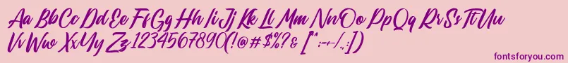 Lastwinter Font – Purple Fonts on Pink Background