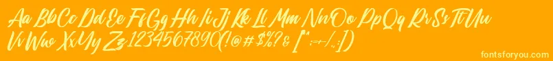 Lastwinter Font – Yellow Fonts on Orange Background