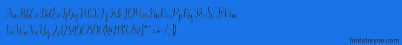 Police Latasha Script – polices noires sur fond bleu