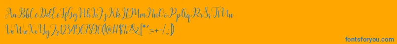 Latasha Script Font – Blue Fonts on Orange Background