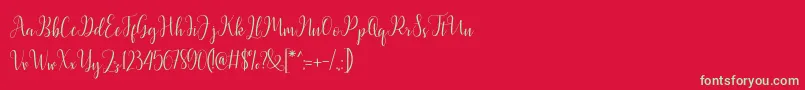 Latasha Script Font – Green Fonts on Red Background