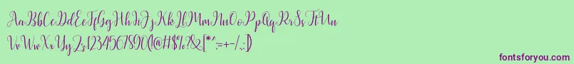 Police Latasha Script – polices violettes sur fond vert