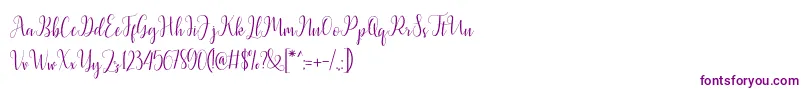 Latasha Script-Schriftart – Violette Schriften auf weißem Hintergrund