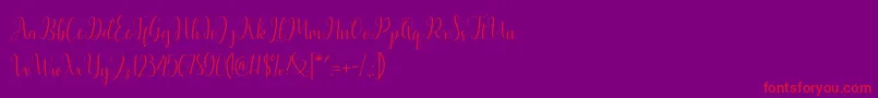 Police Latasha Script – polices rouges sur fond violet