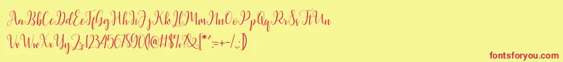 fuente Latasha Script – Fuentes Rojas Sobre Fondo Amarillo