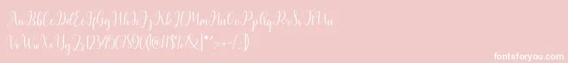 Latasha Script Font – White Fonts on Pink Background