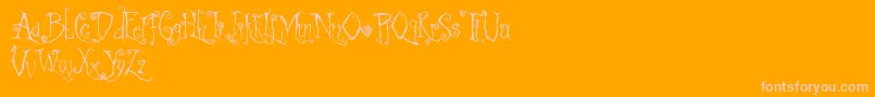 Latchboy-Schriftart – Rosa Schriften auf orangefarbenem Hintergrund