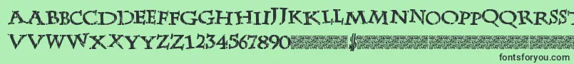 フォントLateDrank – 緑の背景に黒い文字