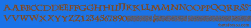 LateDrank Font – Brown Fonts on Blue Background