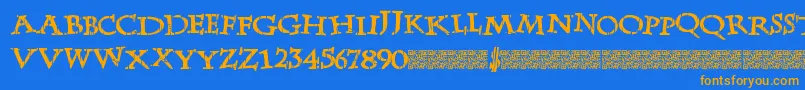 LateDrank-Schriftart – Orangefarbene Schriften auf blauem Hintergrund
