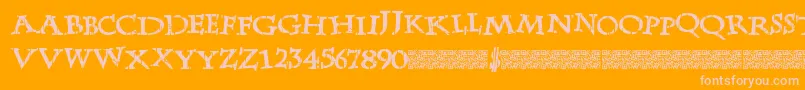 LateDrank-fontti – vaaleanpunaiset fontit oranssilla taustalla