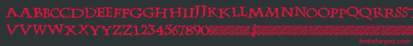 Fonte LateDrank – fontes vermelhas em um fundo preto