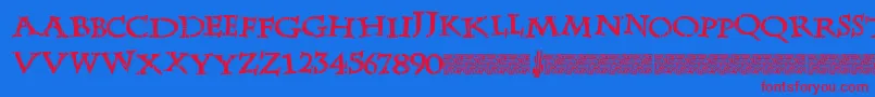 LateDrank Font – Red Fonts on Blue Background