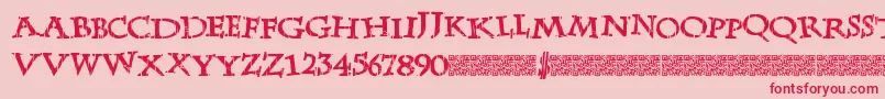 フォントLateDrank – ピンクの背景に赤い文字
