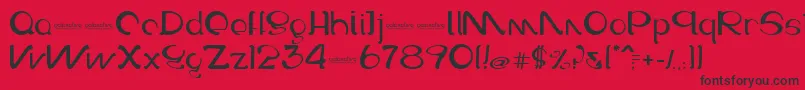 フォントGalaxative – 赤い背景に黒い文字
