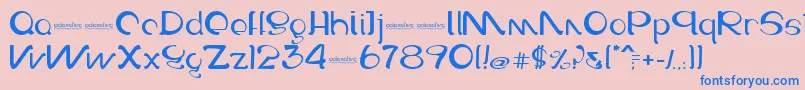 Police Galaxative – polices bleues sur fond rose