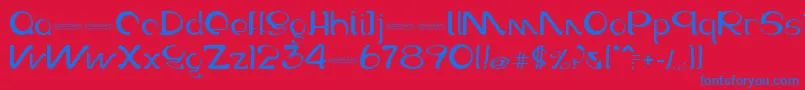 Galaxative Font – Blue Fonts on Red Background