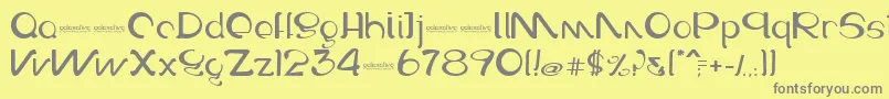 Galaxative-Schriftart – Graue Schriften auf gelbem Hintergrund