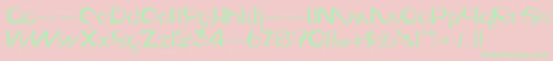 Galaxative Font – Green Fonts on Pink Background