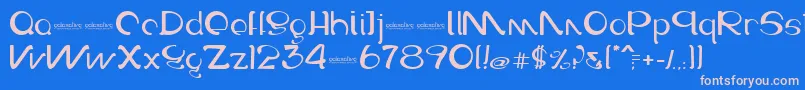 Weitere Informationen zur Galaxative-Schriftart Galaxative-Schriftart – Rosa Schriften auf blauem Hintergrund