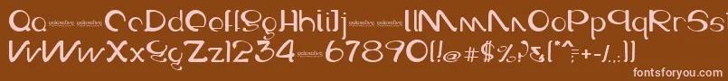 Galaxative Font – Pink Fonts on Brown Background