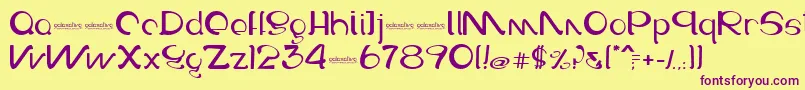 Galaxative Font – Purple Fonts on Yellow Background
