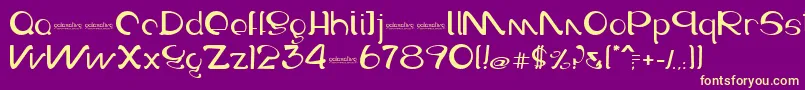 Шрифт Galaxative – жёлтые шрифты на фиолетовом фоне