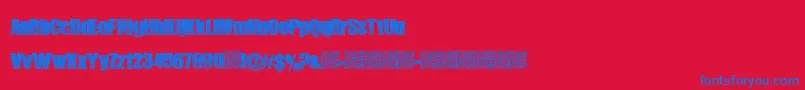 LateNoise-Schriftart – Blaue Schriften auf rotem Hintergrund
