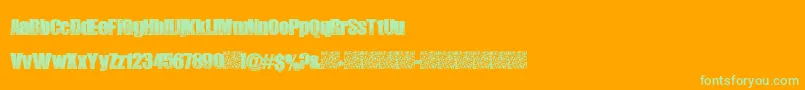 LateNoise-Schriftart – Grüne Schriften auf orangefarbenem Hintergrund
