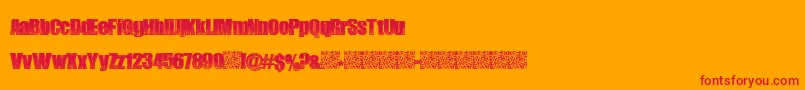 LateNoise-Schriftart – Rote Schriften auf orangefarbenem Hintergrund