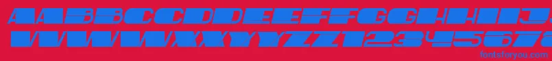 Latest Italic Font – Blue Fonts on Red Background