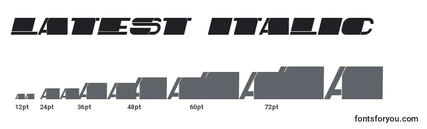 Размеры шрифта Latest Italic