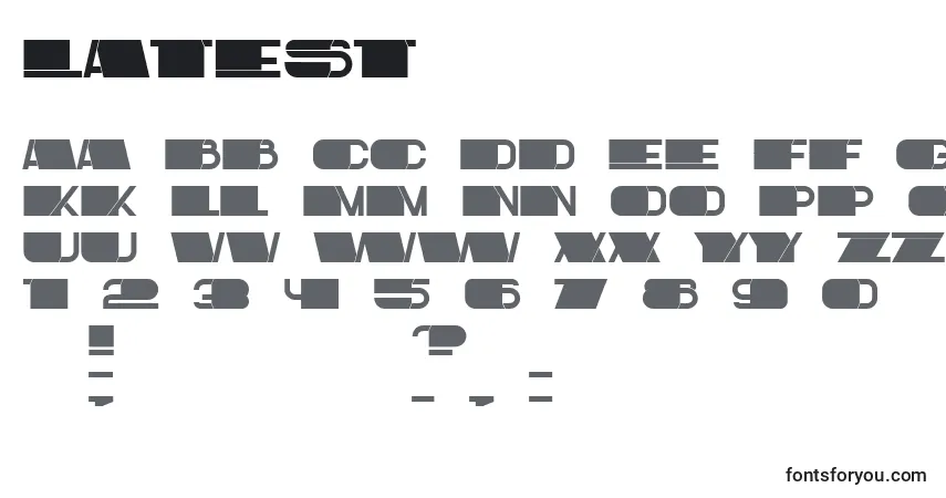 Latestフォント–アルファベット、数字、特殊文字